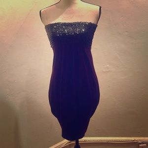 Black tube top sequence dress